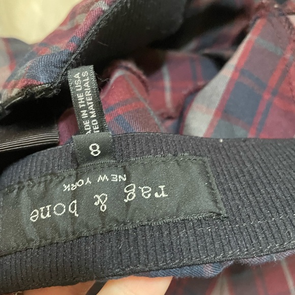 Rag & Bone Cropped Red Plaid Pant 8 - Picture 5 of 8